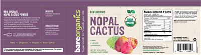 Photo of the BareOrganics Nopal Cactus label