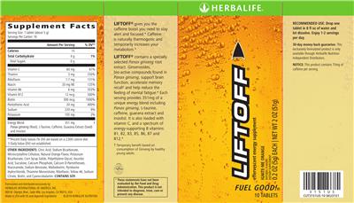 Photo of the Herbalife Liftoff Ignite-Me Orange label