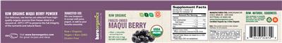 Photo of the BareOrganics Freeze-Dried Maqui Berry label