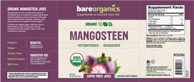 Photo of the BareOrganics Mangosteen label