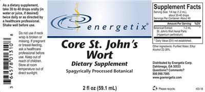 Photo of the Energetix Core St. John's Wort label