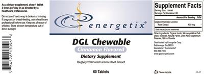 Photo of the Energetix DGL Chewable Cinnamon Flavor label