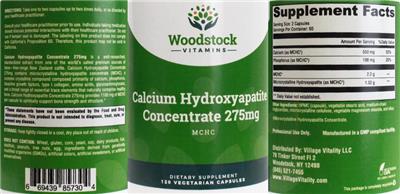 Photo of the Village Vitality Calcium Hydroxyapatite Concentrate 275 mg label