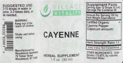 Photo of the Village Vitality Cayenne label