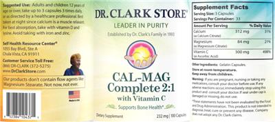 Photo of the Dr. Clark Store CAL-MAG Complete 2:1 label