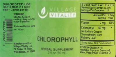 Photo of the Village Vitality Chlorophyll label