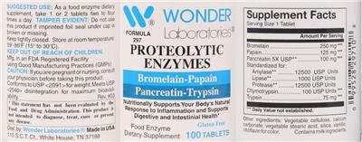 Photo of the Wonder Laboratories Proteolytic Enzymes label