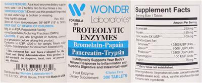 Photo of the Wonder Laboratories Proteolytic Enzymes label