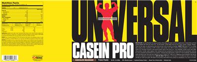 Photo of the Universal Casein Pro Chocolate Milkshake label
