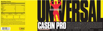 Photo of the Universal Casein Pro Chocolate Milkshake label