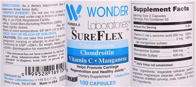 Photo of the Wonder Laboratories Sureflex label
