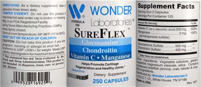 Photo of the Wonder Laboratories Sureflex label