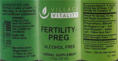 Photo of the Village Vitality Fertility-Preg label