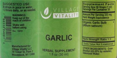Photo of the Village Vitality Garlic label