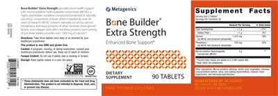 Photo of the Metagenics Bone Builder Extra Strength label