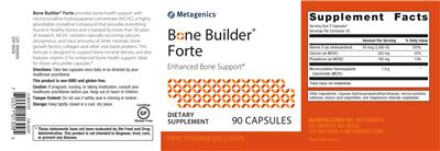 Photo of the Metagenics Bone Builder Forte label