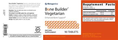 Photo of the Metagenics Bone Builder Vegetarian label
