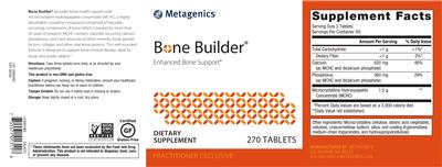 Photo of the Metagenics Bone Builder label