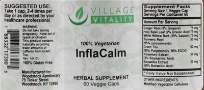 Photo of the Village Vitality InflaCalm label