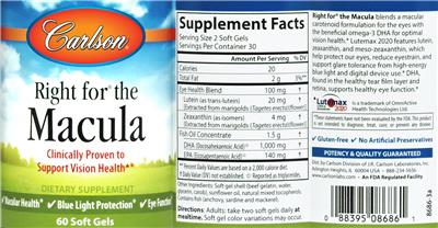 Photo of the Carlson Right for the Macula label