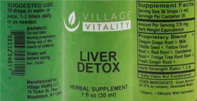 Photo of the Village Vitality Liver Detox label