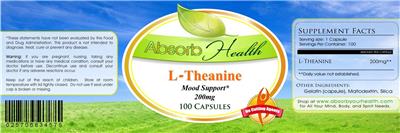 Photo of the Absorb Health L-Theanine 200 mg label