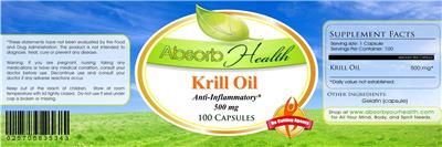 Photo of the Absorb Health Krill Oil 500 mg label