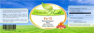 Photo of the Absorb Health Fo-Ti 500 mg label