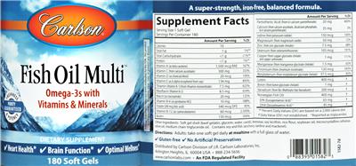 Photo of the Carlson Fish Oil Multi label