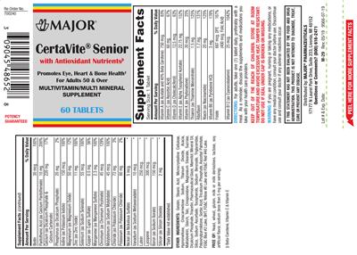 Photo of the Major CertaVite Senior label