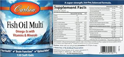 Photo of the Carlson Fish Oil Multi label