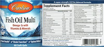 Photo of the Carlson Fish Oil Multi label