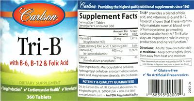 Photo of the Carlson Tri-B label