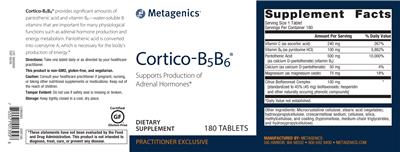 Photo of the Metagenics Cortico-B5B6 label