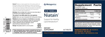 Photo of the Metagenics Niatain label
