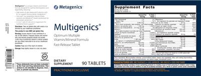 Photo of the Metagenics Multigenics label