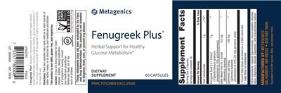 Photo of the Metagenics Fenugreek Plus label