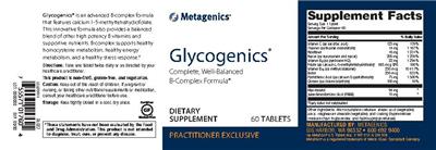 Photo of the Metagenics Glycogenics label