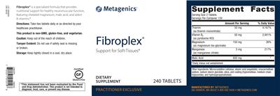 Photo of the Metagenics Fibroplex label