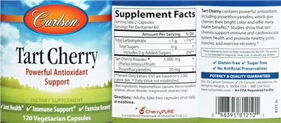 Photo of the Carlson Tart Cherry label
