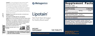 Photo of the Metagenics Lipotain label