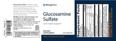 Photo of the Metagenics Glucosamine Sulfate label