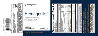 Photo of the Metagenics Hemagenics label