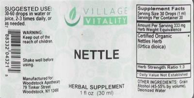 Photo of the Village Vitality Nettle label