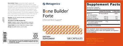 Photo of the Metagenics Bone Builder Forte label