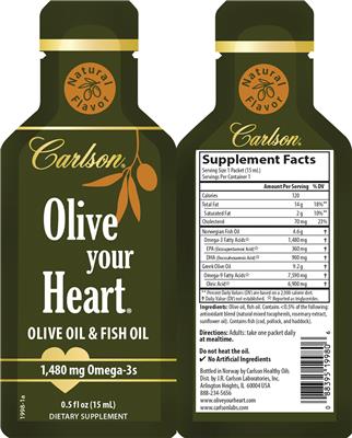 Photo of the Carlson Olive your Heart Natural Flavor label