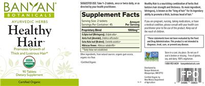 Photo of the Banyan Botanicals Healthy Hair label