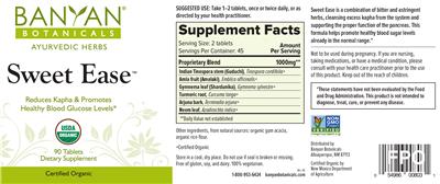 Photo of the Banyan Botanicals Sweet Ease label