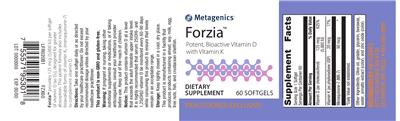 Photo of the Metagenics Forzia label