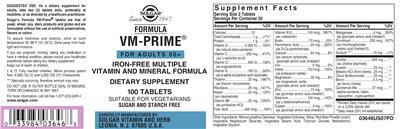 Product label for Formula VM-Prime